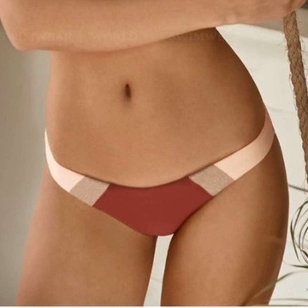 PilyQ Papaya color block full bikini bottom SM